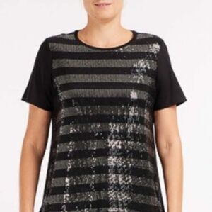 Black and Silver Sequin Women's Top. XL.